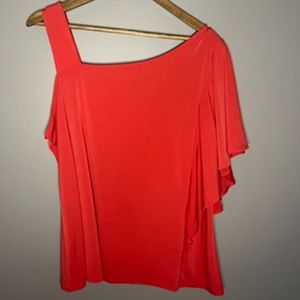 Red One Shoulder Catherines Curvy Collection Top